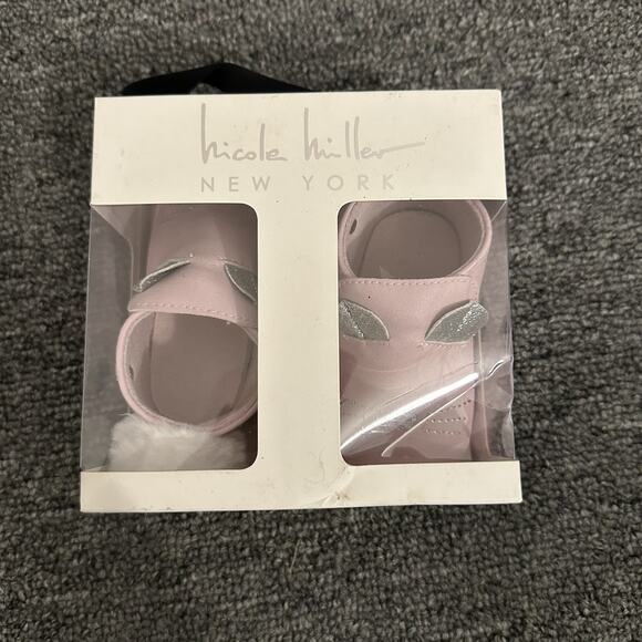 Nicole Miller Stepping Stones Pink Cat Baby Shoes Size 6-12m - Picture 1 of 3